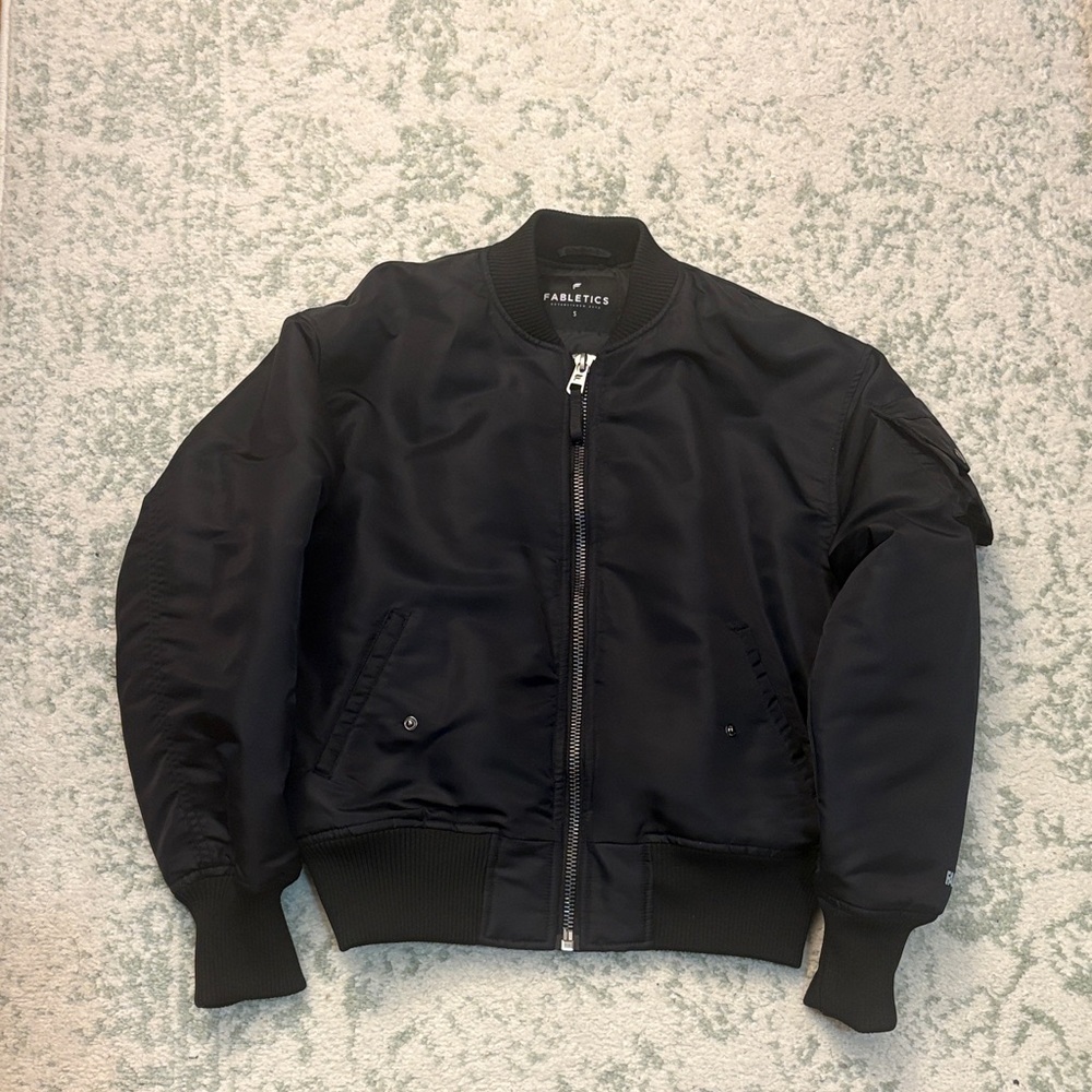 Fabletics Black Bomber Jacket